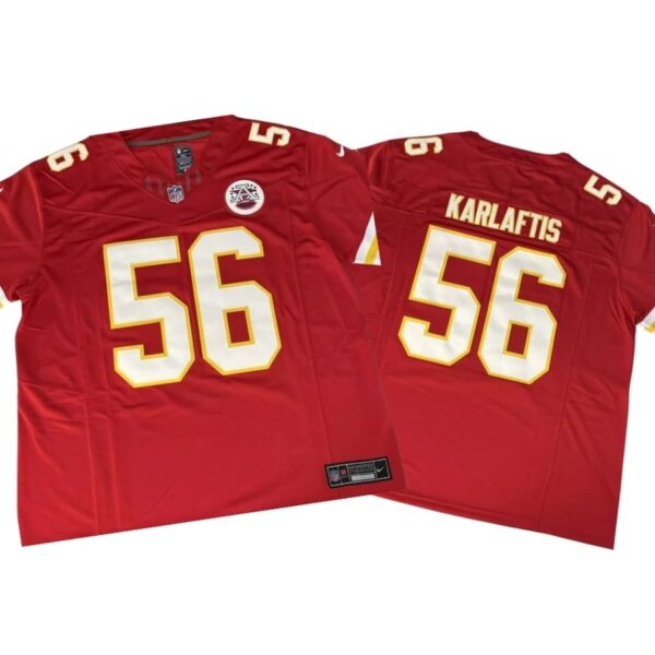 George Karlaftis #56 Vapor FUSE Jersey Red Elite Quality Kansas City Chiefs