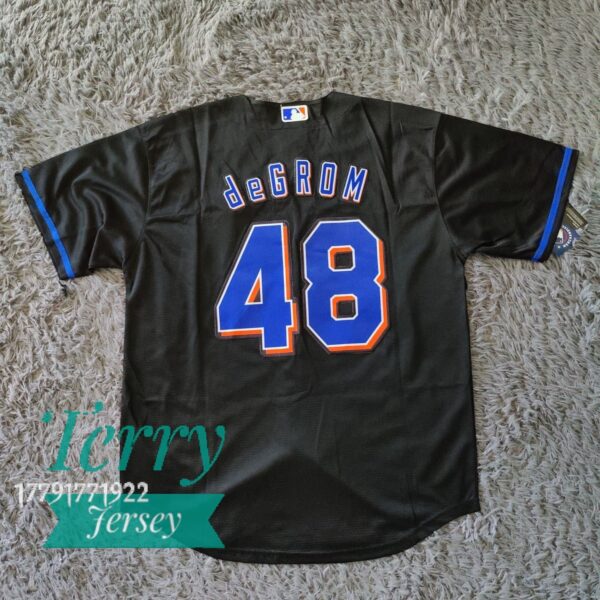 Jacob deGrom New York Mets 2022 Alternate Player Jersey Black back