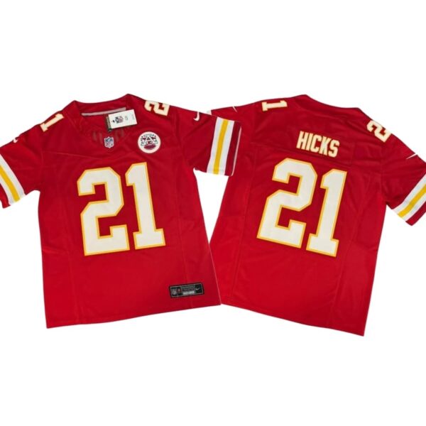 Jaden Hicks #21 Vapor FUSE Jersey Red Elite Quality Kansas City Chiefs