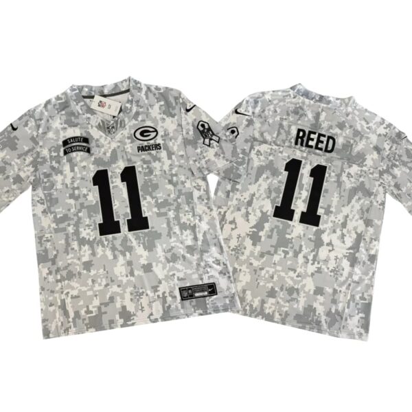 Jayden Reed #11 Vapor FUSE Jersey Salute To Service Arctic Camo Packers