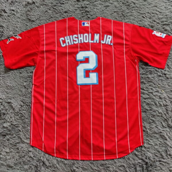 Jazz Chisholm Jr. Miami Marlins City Connect Player Jersey Red back 1