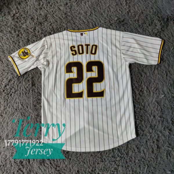 Juan Soto San Diego Padres Home Player Jersey White Brown back