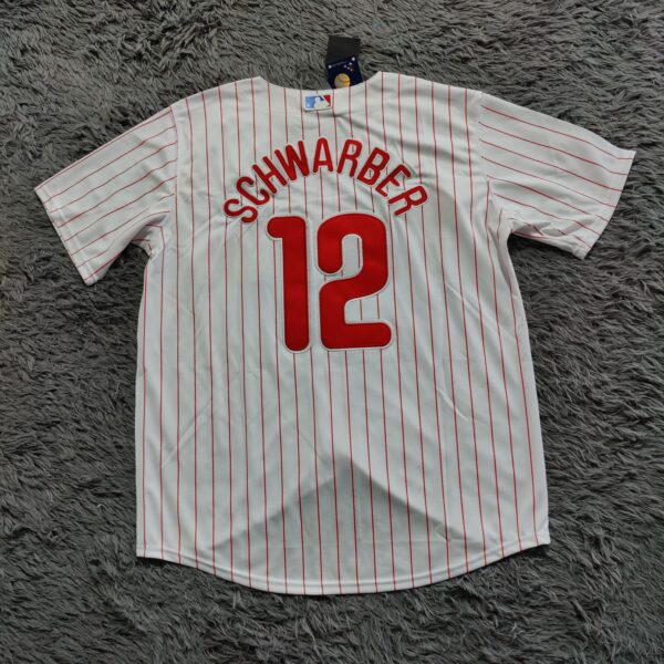 Kyle Schwarber Philadelphia Phillies Player Jersey White back