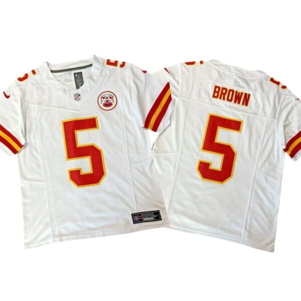 Marquise “Hollywood” Brown #5 Vapor FUSE Jersey L Elite Quality KC Chiefs White