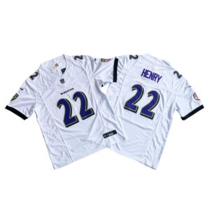 Men's Baltimore Ravens 22# Derrick Henry Vapor F.U.S.E. Stitched Jersey White