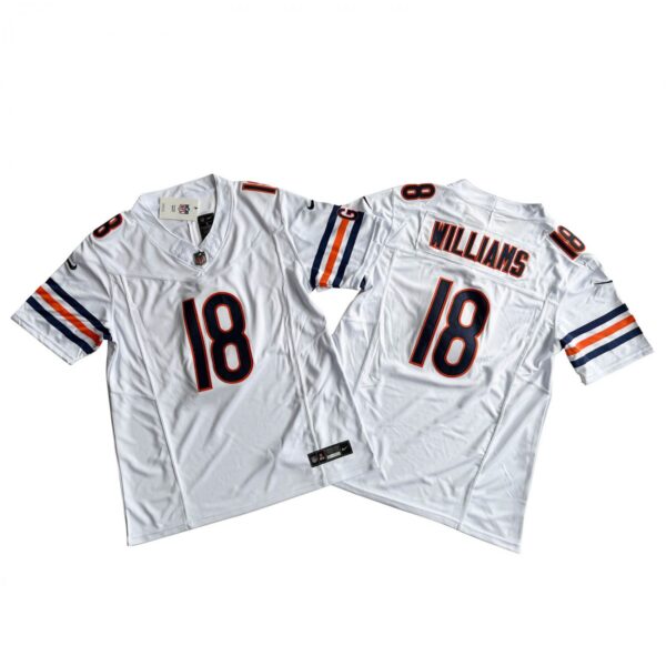 Men's Chicago Bears 18# Caleb Williams Vapor F.U.S.E. Stitched Jersey White