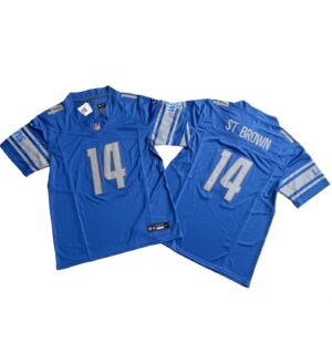 Men's Detroit Lions 14# Amon-Ra St. Brown Vapor F.U.S.E. Stitched Jersey