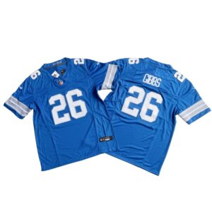 Men's Detroit Lions Jahmyr Gibbs Blue Vapor F.U.S.E. Stitched Jersey