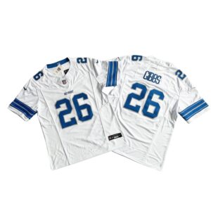 Men's Detroit Lions Jahmyr Gibbs White Vapor F.U.S.E. Stitched Jersey