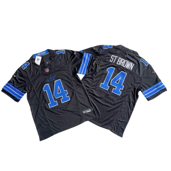 Men's Detroit Lions -Ra St. Brown Black 2nd Vapor F.U.S.E. Stitched Jerey