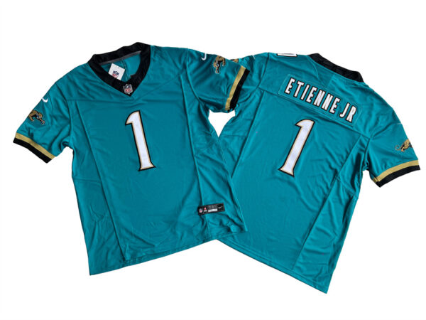 Men's Jacksonville Jaguars Travis Etienne Nike Teal Prowler Throwback Vapor F.U.S.E. Limited Jersey