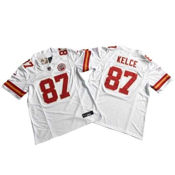 Men's Kansas City 87# Travis Kelce Vapor F.U.S.E. Stitched Jersey white