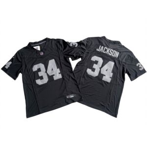 Men's Las Vegas Raiders 34# Bo Jackson Vapor F.U.S.E. Stitched Jersey Black