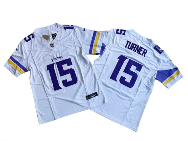 Men's Minnesota Vikings 15# Dallas Turner Nike Vapor F.U.S.E. Limited Jersey