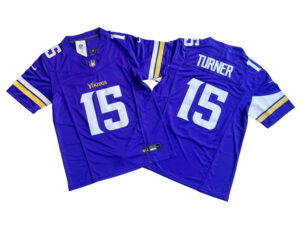 Men's Minnesota Vikings 15# Dallas Turner Purple Nike Vapor F.U.S.E. Limited Jersey