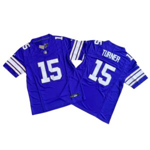 Men's Minnesota Vikings 15# Dallas Turner Purple Vapor F.U.S.E. Stitched Jersey