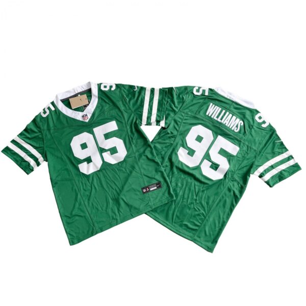 Men's New York Jets 95# Quinnen Williams Green Vapor F.U.S.E.Stitched Jersey