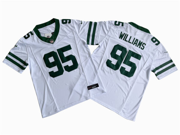 Men's New York Jets 95# Quinnen Williams White Vapor F.U.S.E. Limited Jersey