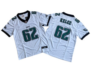 Men's Philadelphia Eagles 62# Jason Kelce White Nike Vapor F.U.S.E. Limited Jersey