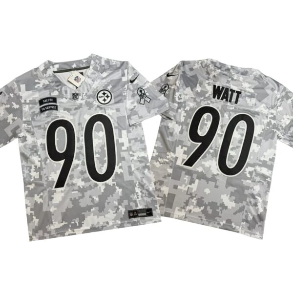 T.J Watt #90 Pittsburgh Steelers Salute To Service 2024-2025 Jerseys