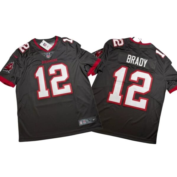 Tom Brady #12 Vapor Limited Jersey Pewter Fully Stitched Tampa Buccaneers