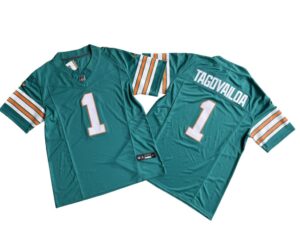 Tua Tagovailoa #1 Miami Dolphins Aqua Alternate Vapor Limited Jersey