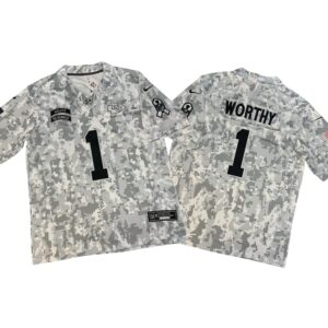 Xavier Worthy #1 Vapor FUSE Jersey Salute To Service Arctic Chiefs NWT