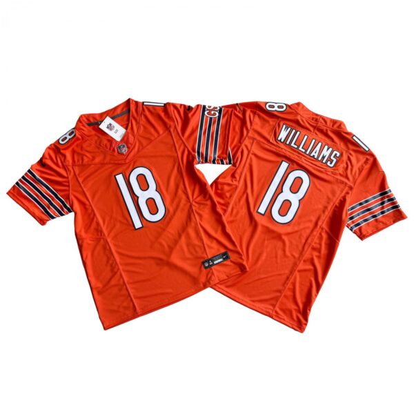 hicago Bears 18# Caleb Williams Orange Vapor F.U.S.E. Stitched Jersey