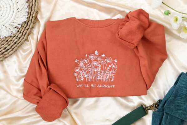 Wildflowers Embroidered Crewneck Sweatshirt Hoodie - A Tribute to 'Fine Line' by Harry Styles