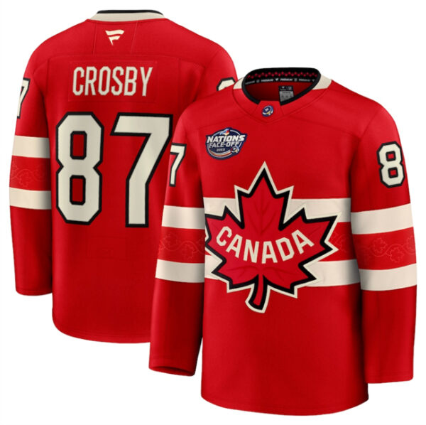 Canada #87 Sidney Crosby Red 2025 4 Nations Face-Off Premium Stitched Jersey