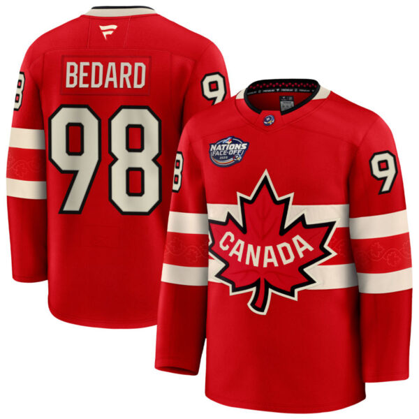 Connor Bedard 98 Canada Red 2025 4 Nations Face-Off Premium Stitched Jersey