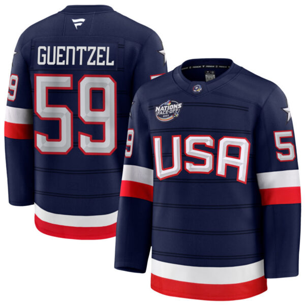 Jake Guentzel 59 USA Navy 2025 4 Nations Face-Off Stitched Jersey