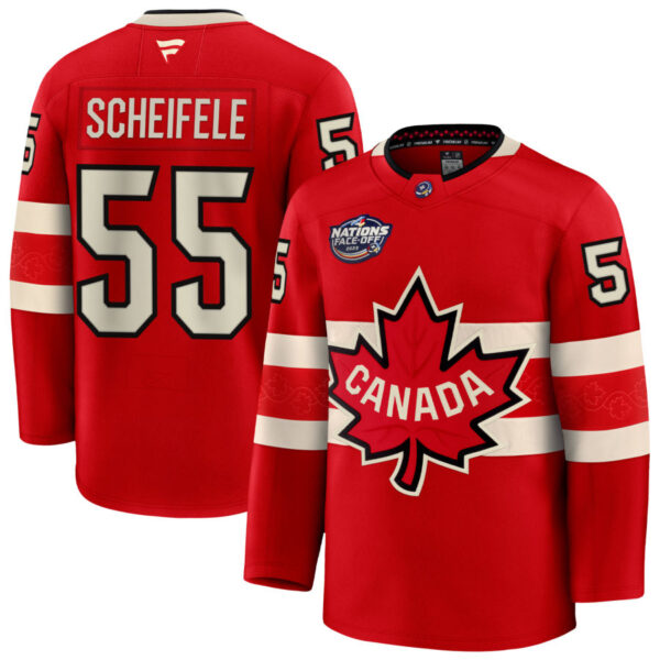 Mark Scheifele 55 Canada Red 2025 4 Nations Face-Off Premium Stitched Jersey