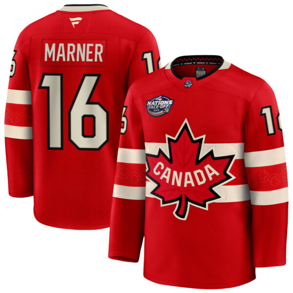 Mitch Marner 16 Canada Red 2025 4 Nations Face-Off Premium Stitched Jersey