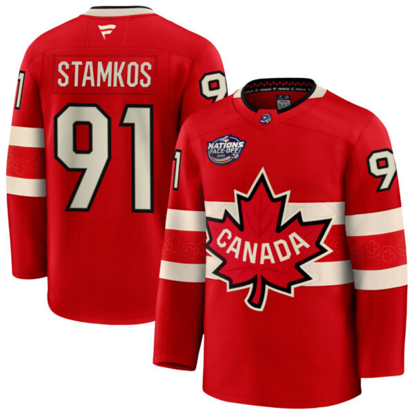 Steven Stamkos 91 Canada Red 2025 4 Nations Face-Off Premium Stitched Jersey