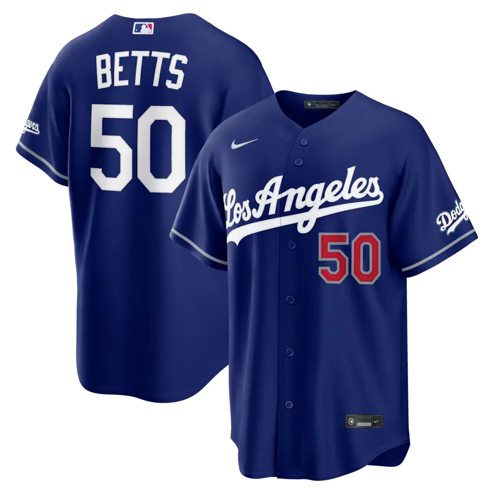 Dodgers 2026 Mookie Betts Royal Alternate Stadium Jersey Stitched 1 Los Angeles Dodgers Mookie Betts Nike Royal Alternate Stadium Jersey