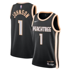 Atlanta Hawks 2025-26 Nike City Edition Swingman Jersey - Black - Jalen Johnson