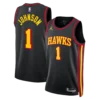 Atlanta Hawks Jordan Brand Statement Edition Swingman Jersey - Black - Jalen Johnson