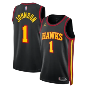 Atlanta Hawks Jordan Brand Statement Edition Swingman Jersey - Black - Jalen Johnson