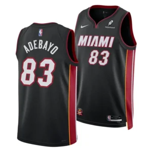 Bam Adebayo Nike Miami HEAT Icon Black “83-Point Game” Swingman Jersey