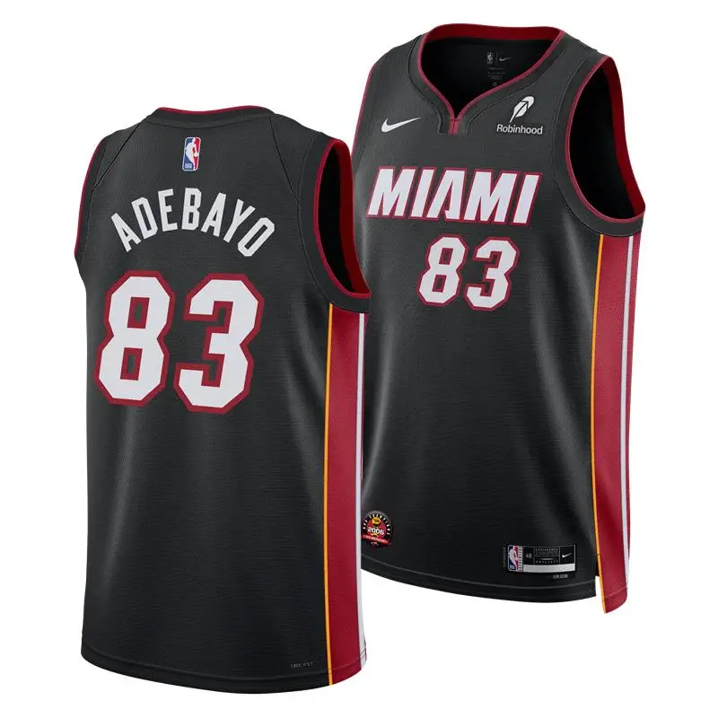Bam Adebayo Miami HEAT Icon Black “83-Point Game” Jersey Stitched 1 Bam Adebayo Nike Miami HEAT Icon Black “83-Point Game” Swingman Jersey