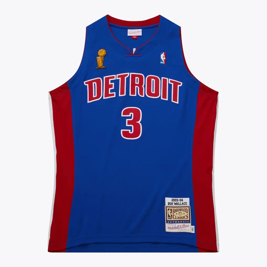Ben Wallace Detroit Pistons Blue 2007 Finals Jersey Stitched 1 Ben Wallace Detroit Pistons Blue 2007 NBA Finals Jersey