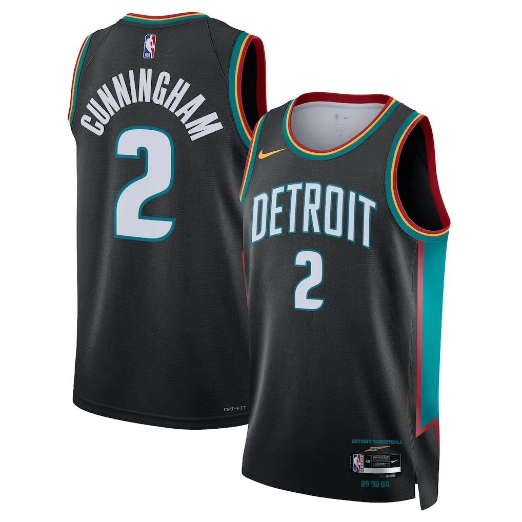 Cade Cunningham Detroit Pistons 2025-26 Jersey Stitched - Charcoal - City Edition 1 Cade Cunningham Detroit Pistons Nike Unisex 2025-26 Swingman Jersey - Charcoal - City Edition