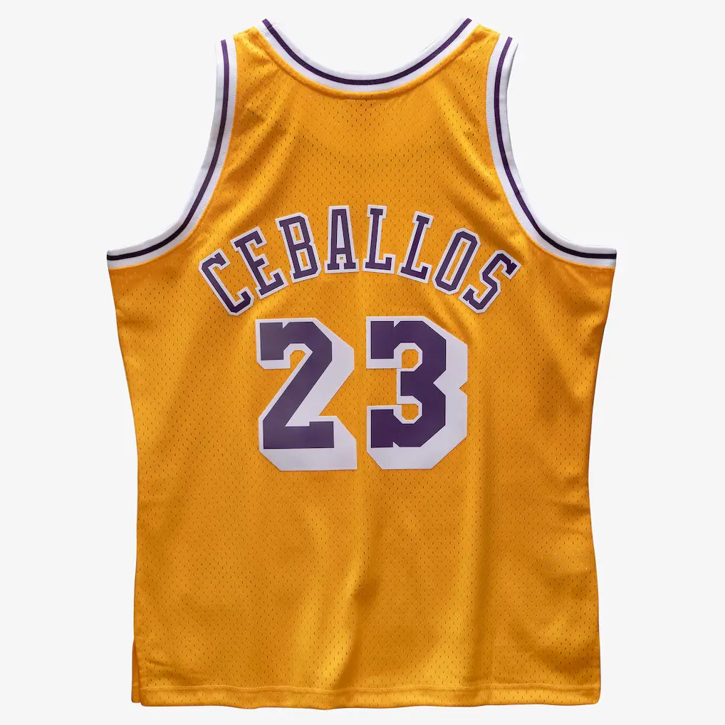 Cedric Ceballos Los Angeles Lakers 1994-95 Gold Swingman Player Jersey b Cedric Ceballos Los Angeles Lakers 1994 95 Gold Swingman Player Jersey b