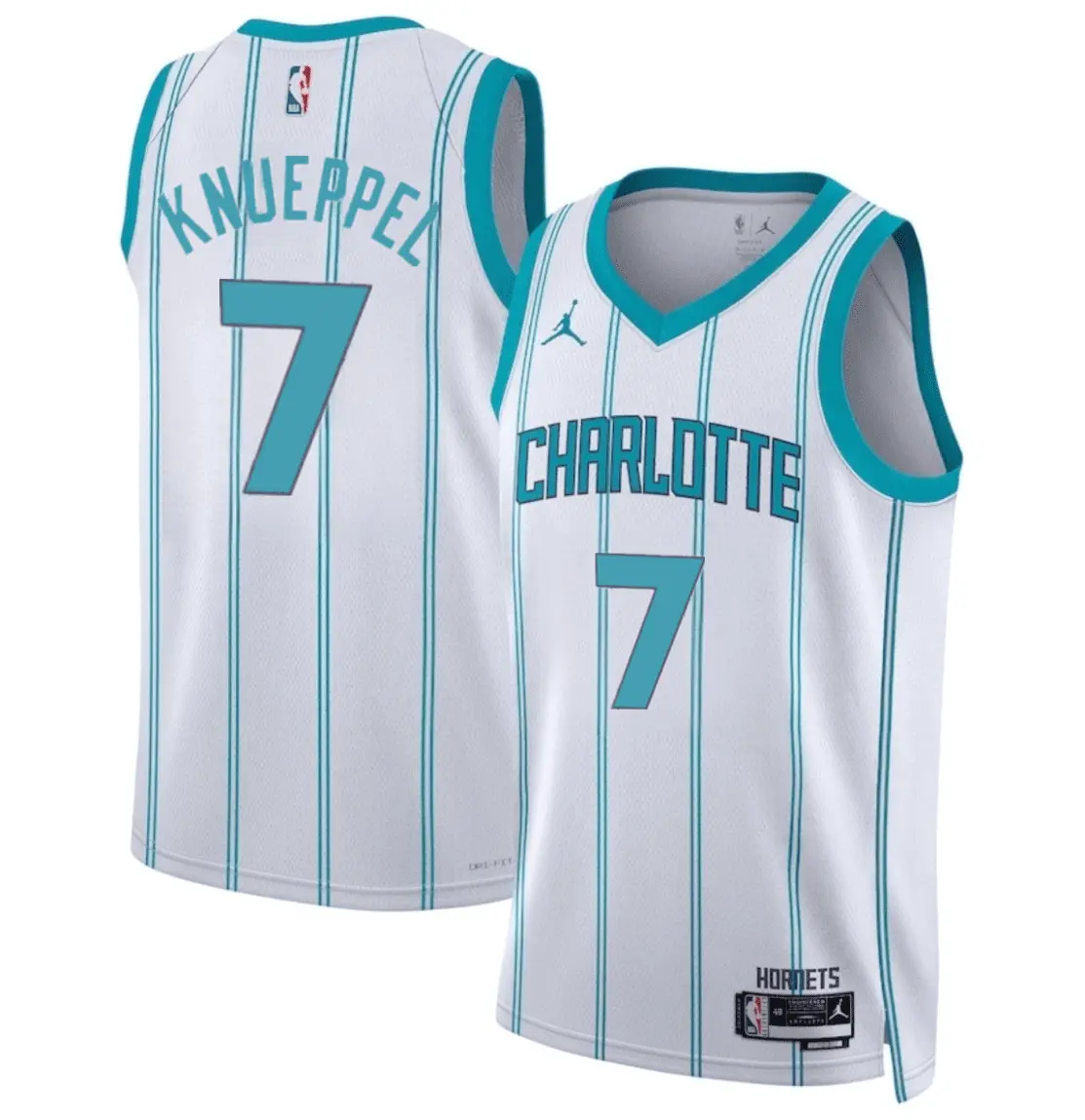 Charlotte Hornets #7 Kon Knueppel White 2025 Jersey Stitched 1 Charlotte Hornets #7 Kon Knueppel White 2025 Stitched Basketball Jersey