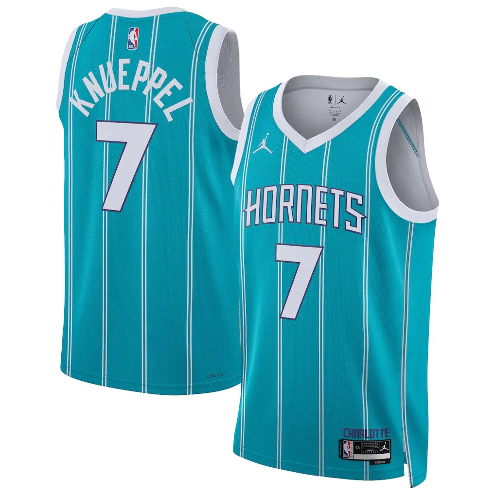 Charlotte Hornets Kon Knueppel Teal Jersey Stitched 1 Charlotte Hornets Kon Knueppel Jordan Brand Teal Swingman Jersey