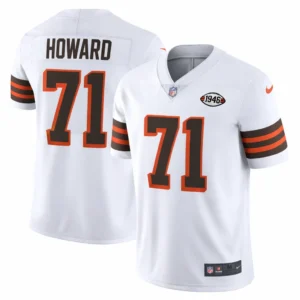 Cleveland Browns Tytus Howard 1946 Patch White Jersey