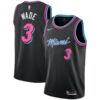 Dwyane Wade #3 Heat 2019-20 Vice Night Black Jersey