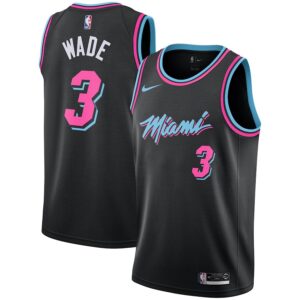 Dwyane Wade #3 Heat 2019-20 Vice Night Black Jersey