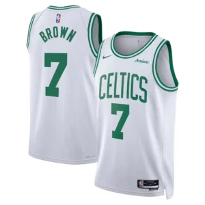 Jaylen Brown White Boston Celtics Swingman Badge Player Jersey - Association Edition